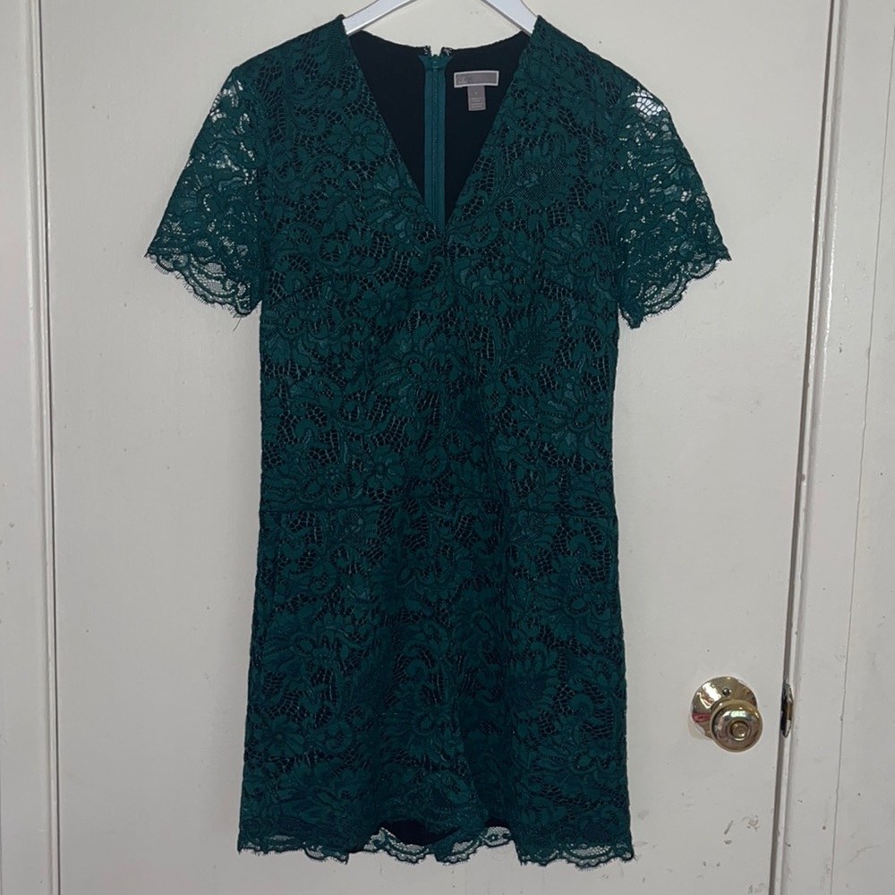 Gorgeous Chelsea28 Size 4 dark-green all-lace Romper, fully lined and stunning!
